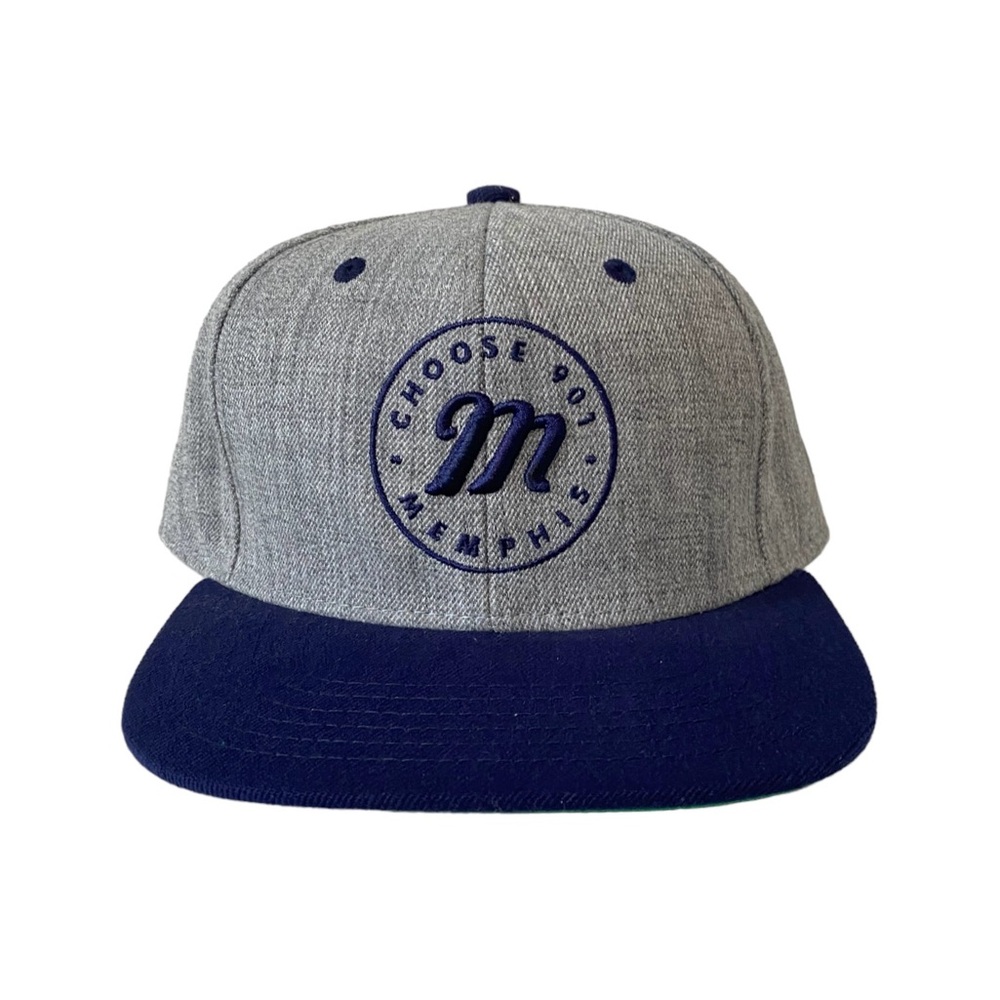 Original Chuck Memphis‎ Choose 901 Flat Bill Snap Back Hat Embroidered Gray